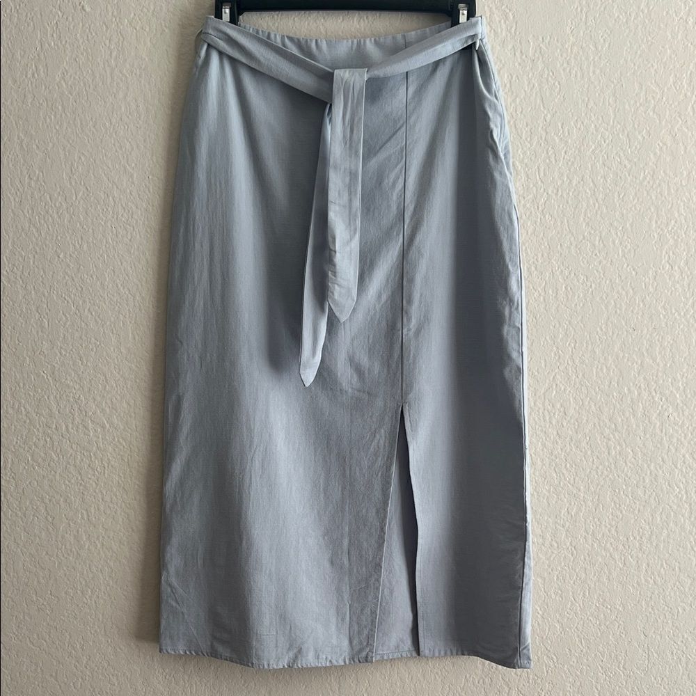 NWOT All Row Light Blue Split Front Skirt in Size S